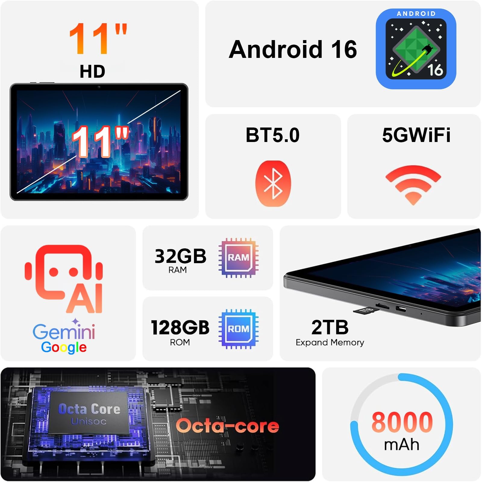 Amazon.co.jp: タブレット 11インチ - 32GB+128GB+2TB拡張 T620 8コア